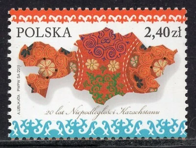 Poland 2011 - 20 Years of Independence of Kazakhstan - MNH Set - Image 1 of 2