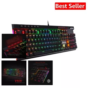 VATA Waterproof Mechanical Gaming Keyboard with Customizable RGB and Macro Keys - Picture 1 of 11