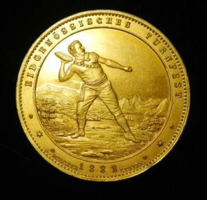Switzerland 1888 Gilt Silver Medal Federal Gymnastics Festival - Spectacular! - Picture 1 of 2