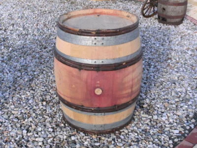 TOP 228L BURGUNDY WEINFASS REGENTONNE HOLZFASS EICHENFASS FASS WASSERFAß TISCH - Bild 1 von 2