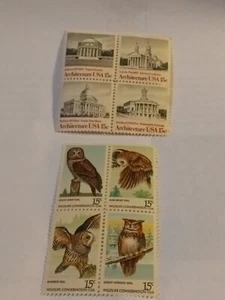 MINT NH OG TWO 15 CENT STAMP BLOCKS CV 8.20 - Picture 1 of 4