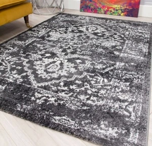 Alfombras de piso grises grandes con patrón envejecido para sala de estar salón pasillo - Imagen 1 de 8