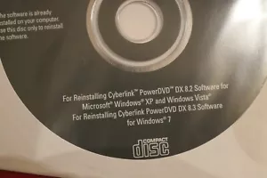 Dell Application Cyberlink PowerDVD 8.2 8.3 Reinstallation ORIGINAL CD - Picture 1 of 3