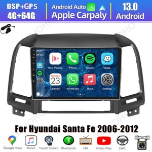 64GB For 2006-2012 Hyundai Santa Fe Apple CarPlay Android 13 Car Stereo GPS Navi - Picture 1 of 21