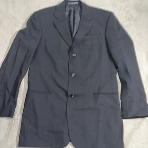 Hugo Boss Mens Size 38R Black Dress Jacket/Blazer 3 Button 100% Virgin Wool - Picture 1 of 10