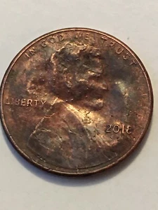 2018 P Lincoln cent with center indented front and back error - Picture 1 of 6