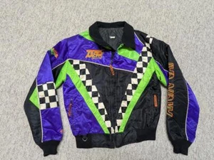 vintage ARCTIC CAT snowmobile jacket M TALL checker TEAM ARCTIC satin 1990s ZR - Picture 1 of 8