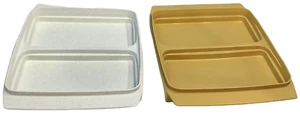2 bandejas divididas Tupperware gris dorado moteado #723-4 contenedor guardián de huevos de colección - Imagen 1 de 10