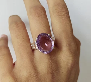 Unique Lavendor Amethyst Cocktail Ring 925 Sterling silver Wedding Ring For love - Picture 1 of 11