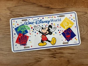 De colección Nuevo Walt Disney World 4 Parque Placa de Licencia Etiqueta de Recuerdo Metal Mickey Mouse - Imagen 1 de 8