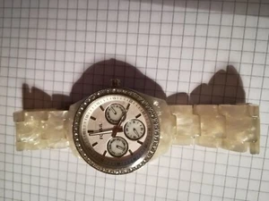 FOSSIL OROLOGIO donna, ES2790 cinturino avorio madreperlato in resina lunetta - Foto 1 di 4