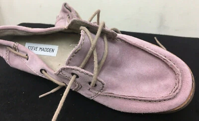 Steve Madden Sallutte  Silky Suede Leather Lilac/Pink Lace-up Flat SZ.8 US NEW - Image 1 of 4