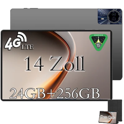 2025 Neues Tablet 14 Zoll Android 15 Tablet 24GB+256GB 8580mAh  2SIM LTE 5G WiFi - Bild 1 von 4