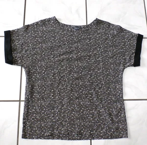 Vince Womens XXS 100% Silk Top Short Sleeve Geometric Lightweight Relaxed H247 - Picture 1 of 6