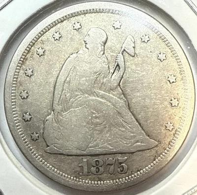 1875 年 S 版美国 20 美分硬币 20c 精确成像 #SL10 — 第 1/2 张图片