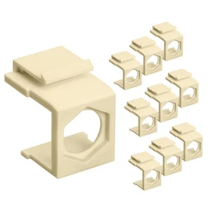 10 Stück Leer Keystone Jack Einsatz Füller für Cinch F-Typ Stecker Snap-In Elfenbein - Bild 1 von 4