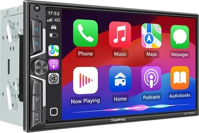 SJOYBRING 7" QLED Double Din Car Stereo - Wireless Apple CarPlay & Android Auto, 240W 4...