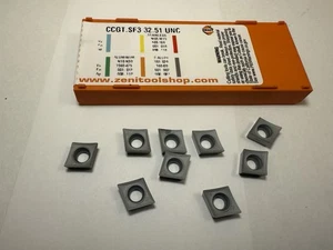 Zenit Carbide Inserts CCGT.SF3 32.51 UNC Qty 9 - Picture 1 of 3