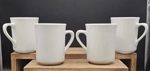 VINTAGE Set of 4  SYSCOWARE WHITE Ceramic Restaurant Ware Coffee Mugs - Picture 1 of 13