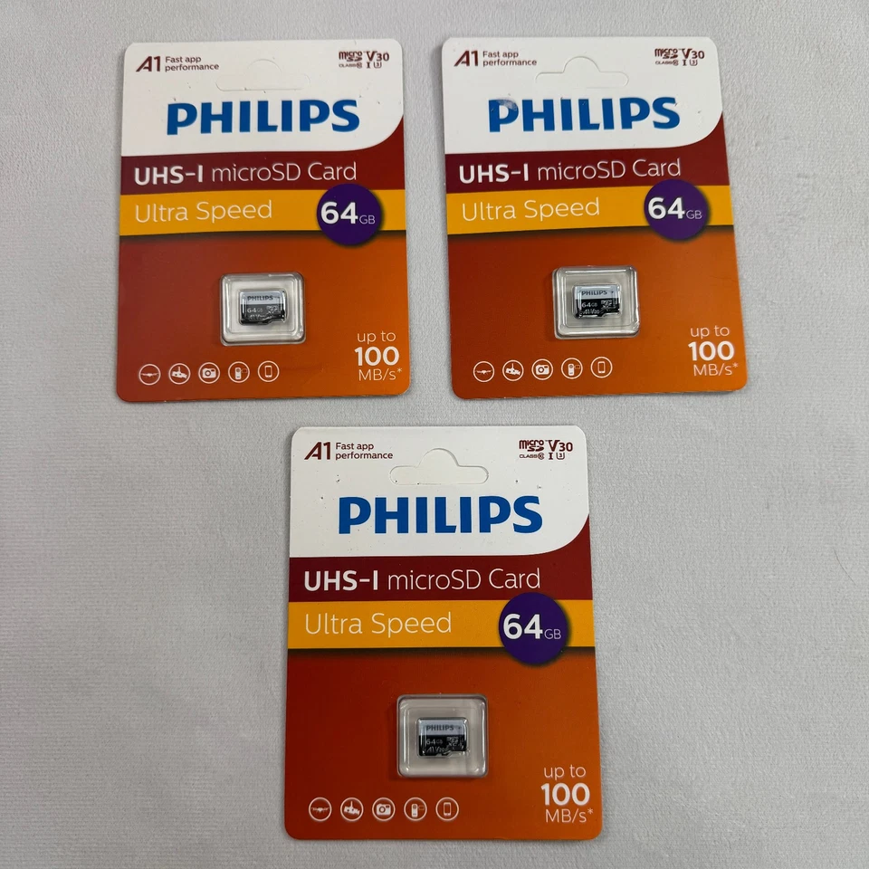 Philips UHS-1 microSD Card Ultra Speed 64GB A1Fast App Performance..&