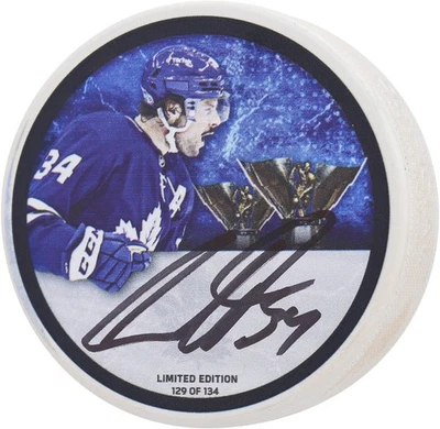 Auston Matthews Signed Toronto Maple Leafs Hockey Puck - Limited Edition of 134 - Image 1 of 3