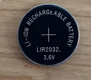 Batería Pila de Litio Recargable LIR2032 3.6V 40mAh Lithium Cell Button Battery - Imagen 1 de 1