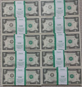 $100 Face Value / 50 QTY ($2 BILLS) TWO DOLLAR BILLS UNCIRCULATED SEQUENTIAL - Picture 1 of 7