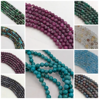 Gemstone Beads, Topaz, Emerald, Ruby, Sapphire, Turquoise - Image 1 of 4