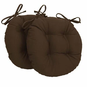 Blazing Needles 16-inch Solid Twill Round Tufted Chair Cushions (Set of 2) - Picture 1 of 1