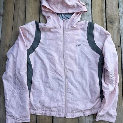 Reebok Jacket Womens Windbreaker Size S Pink Grey - Image 1 of 4