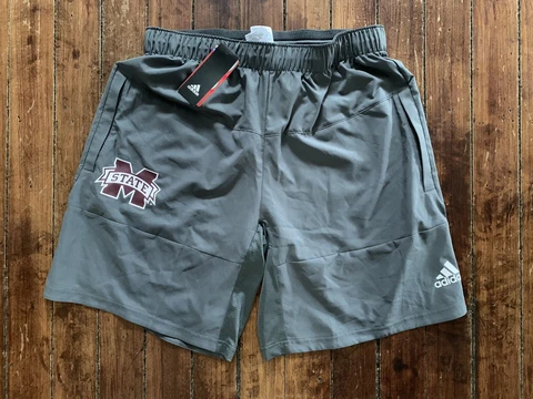 Mississippi State Bulldogs Adidas training workout shorts gray NEW Mens Large Cover