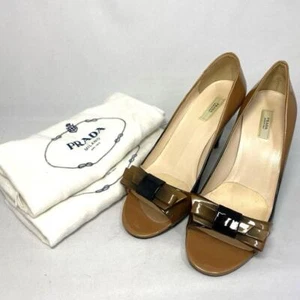 Prada size 36 brown ribbon pumps - Picture 1 of 14