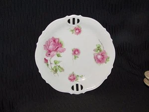 Sweet HANDLED COOKY PLATE-SILESIA/[PORCELAIN /GERMANY- ROSES - LOVELY GIFT ITEM - Picture 1 of 6