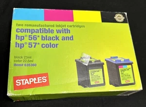 STAPLES HP 56/57 Black/Tricolor Standard Ink Cartridges 2/PK - Picture 1 of 5