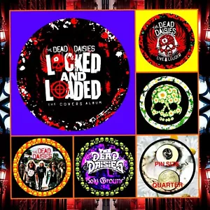 DEAD DAISIES🌼 LOCKED&LOADED 🌼JOHN CORABI🌼 DOUG ALDRICH 🌼FIVE STAINLESS PINS - Picture 1 of 6