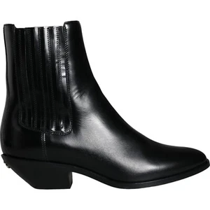 DOLCE & GABBANA Shoes Black Leather Ankle Boots Booties EU37 / US6.5 RRP 1350usd - Picture 1 of 10