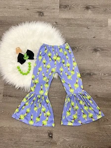Grinchy Green Bell Bottoms Boutique Christmas Toddler Bell Bottoms 5/6 - Picture 1 of 1