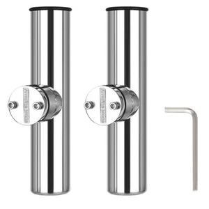 2Pack Fishing Rod Holders for Boat Rail Mount Stainless Steel Clamp on 7/8" - 1" - Picture 1 of 9
