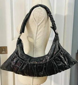HOBO INTERNATIONAL Bag Purse Leather Ruched Pockets Iridescent Green w/Dust Bag - Picture 1 of 22