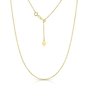 Floreo 10k Gelbgold oder Weißgold verstellbare Weizen Kette Halskette, 24 Zoll - Bild 1 von 12