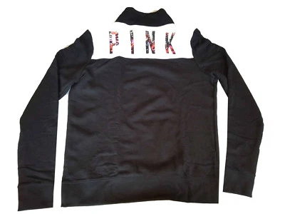 Victoria's Secret Rosa Perfect Cuarto Cremallera Sudadera Blanco y Negro Tropical L Foto 1 de 2