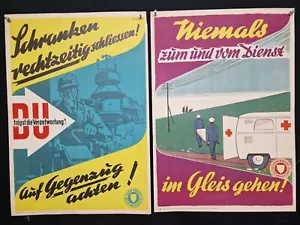 10 alte DB UVV DIN A2 Plakate 50er - 80er Jahre zum Thema Unfallverhütung #8 - Bild 1 von 5