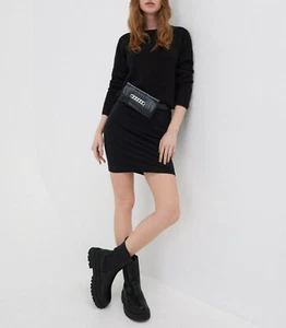 Ladies EU Brand Mini Length Fitted Cut Elastic Waist Basic tube-cut Skirt Pack 2 - Picture 1 of 4