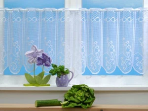 Bistrogardine Ina aprox. 160x50 cm blanco Jacquard cortina de ventana cafetería elección de modelo - Imagen 1 de 4