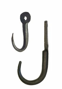 Small & Tiny Black Wrought Iron Butcher's Meat Hooks - Rustic Game & Beam Hook - Picture 1 of 5