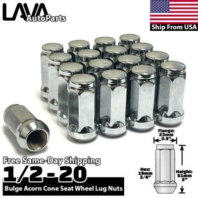 20x 2" Extra Tall Chrome 1/2-20 Lug Nut Ford LTD Crown Victoria Lincoln MKT MKX - Image 1 of 4