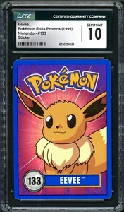 POP 1 CGC 10 Eevee Pokemon Rolls Promo #133 Rare 1999 Nintendo Graded Promo psa - Bild 1 von 3