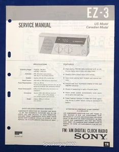 Original Sony Service Manual / EZ-3 Radiowecker - Bild 1 von 1