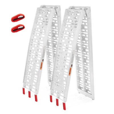 2pcs 7.5 ft Aluminum Loading Ramps Pickup Truck Trailer Motorcycle ATV Lawnmower - Image 1 of 4