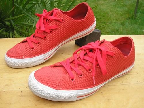 Sneaker originali CONVERSE Chucks Taylor LO taglia 40 rosse rivestimento in plastica!